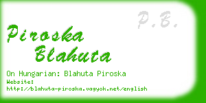 piroska blahuta business card